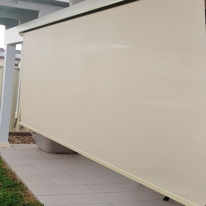 Buy Outdoor Roller Blind Awning with Aluminium Hood in Cream 3 Sizes