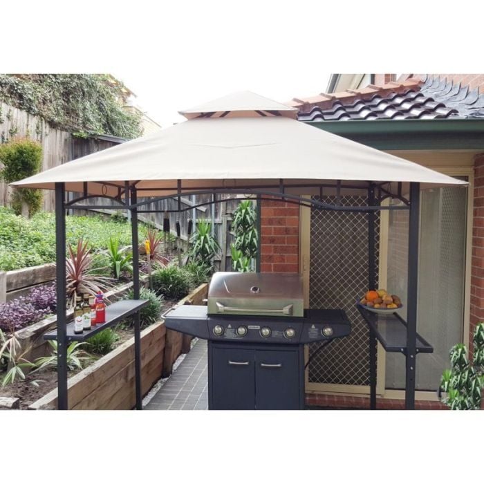 BBQ Gazebo Sun Shade Vented Double Roof 