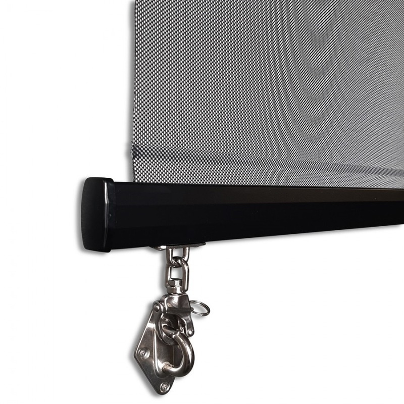 Buy Outdoor Roller Blind Awning with Aluminium Hood in Charcoal
