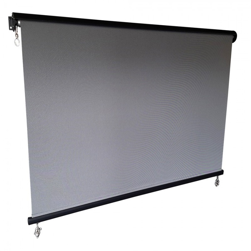 Buy Outdoor Roller Blind Awning with Aluminium Hood in Charcoal