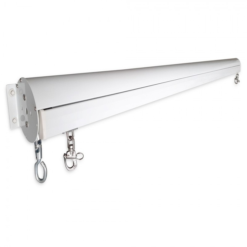 Buy Outdoor Roller Blind Awning with Aluminium Hood in Light Grey