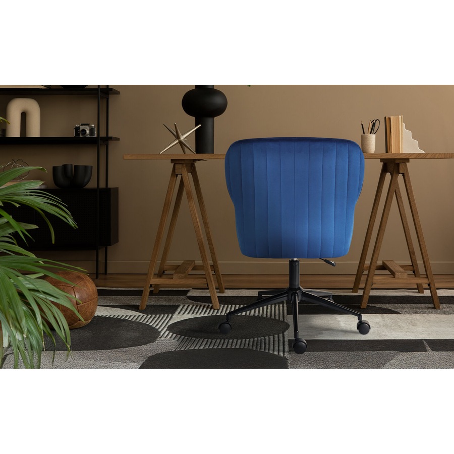 Desk Armchair - Home Office Swivel Chair Adjustable Height Seat PLUME BLUE