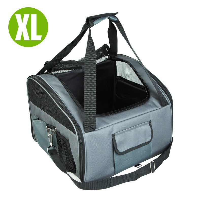 Buy Portable 2 Pocket Pet Booster Soft Crate XL GREY MyDeal