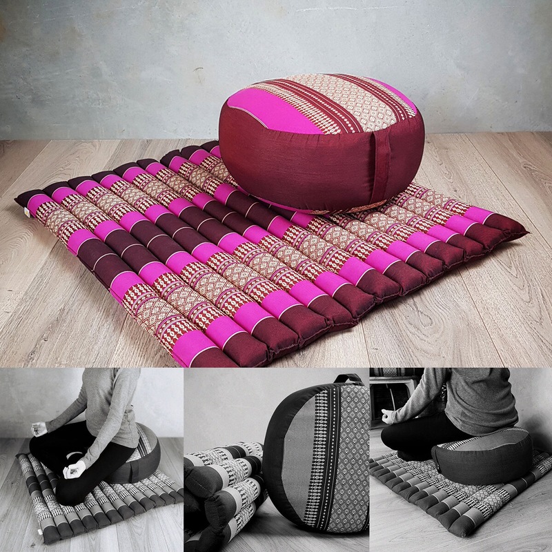 Buy MANGO TREES Foldable Zafu & Zabuton Meditation Cushion Set Kapok