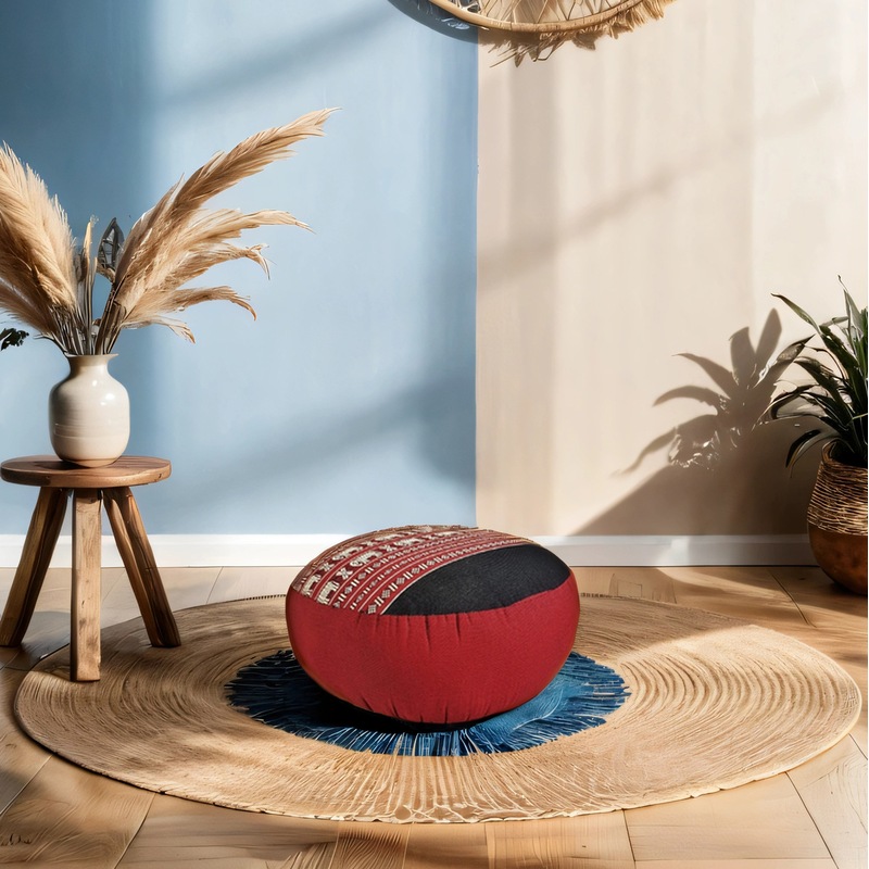 40cm Kapok Filled Zafu Ottoman Pouf Round Meditation Cushion MyDeal