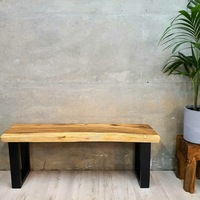 [MANGO TREES] "Bungalow' Live Edge Wooden Bench Solid Raintree Wood (120cm)