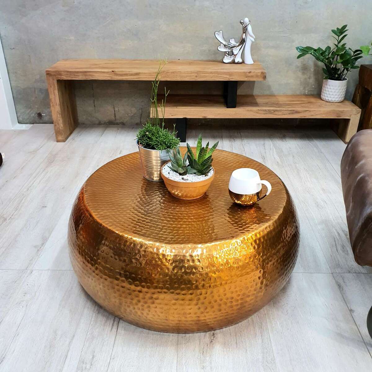 MANGO TREES “Akora” Hand Crafted Metal Coffee Table 75cm