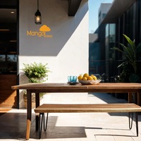 [MANGO TREES] "Bungalow" Live Edge Raintree Wood Bench 150cm