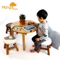 Kids Wooden Table Chair Set Mix Animal + 4 stools MANGO TREES Children Furniture