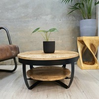 [Mango Trees] "Solent" Wooden Coffee Table 65cm Rough Finish