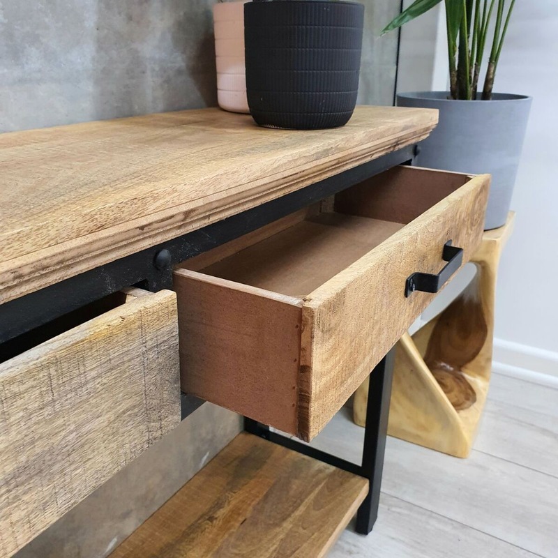 Buy [Mango Trees] "Toni" Solid Mango Wood Hall Table w Shelf 120cm Long