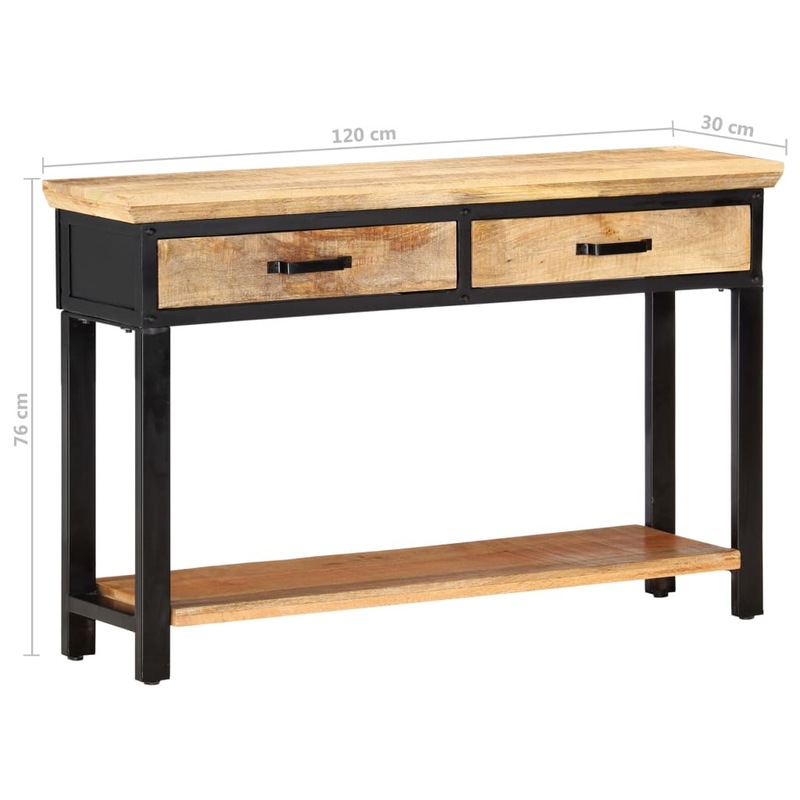 Buy MANGO TREES "Toni" Solid Mango Wood Hall Table w Shelf 120cm Long