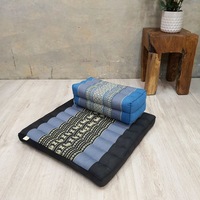 Meditation Cushion w Seating Block Set Natural Kapok Fiber TTP-StBluEle-YB-Blue