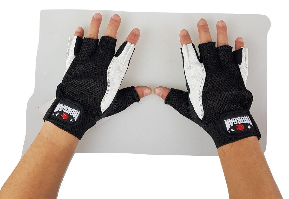 New MORGAN Leather & Mesh Weight Gloves Weightlifting Gloves