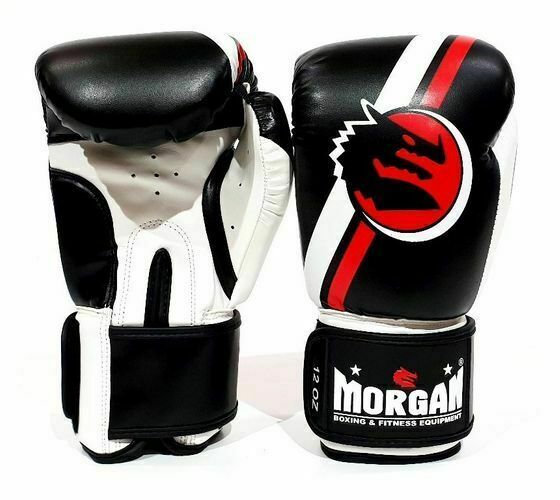 Muay Thai Kick Boxing MMA 8-16Oz MORGAN V2 Classic Boxing Gloves BLACK/RED 