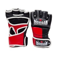 MORGAN V2 Platinum Leather MMA Grappling Gloves UFC Fight Gloves