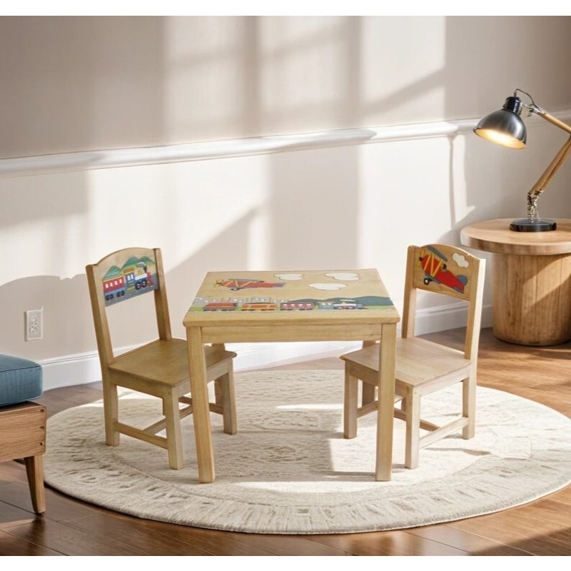 Kids Timber Table Chairs Set Airplane, Study Table And Chair For Kids