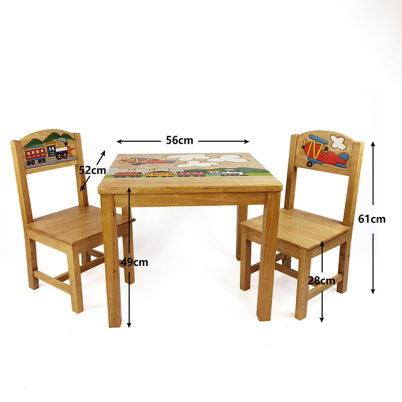 Kids Timber Table Chairs Set Airplane, Toddler Wooden Table And Chairs Australia
