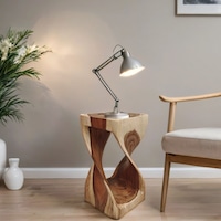 Raintree Wood Corner Table Side Table Indoor Outdoor Plant Stand Live Edge