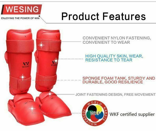 WESING WKF Approved Shin Guard Protector And Instep [Medium Blue]
