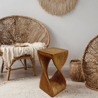 "The Twist" Raintree Wood Side Table/Corner Table/Planet Stand NB Finish