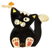 Timber Animal Coat Hat Wall Hanging Hooks Kids Toddler Hanger Organiser Cat