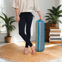 [MANGO TREES] Yoga Bolsters Block Meditation Round Cushion Natural Kapok Filled
