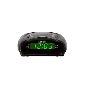 Lenoxx AM/FM Alarm Clock & Radio w/ Green LED Time Numbering