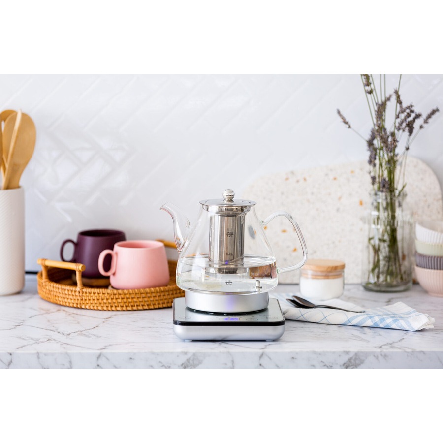 Healthy Choice 1.2L Digital Glass Kettle w/ Electric Tea Pot & Infuser 800W