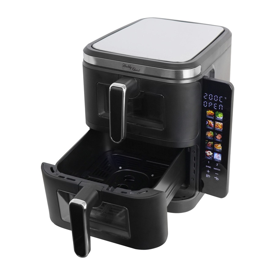 Healthy Choice 2400W 11L Multifunctional Double Decker Digital Dual Zone Air Fryer with Foldable Coloured Screen