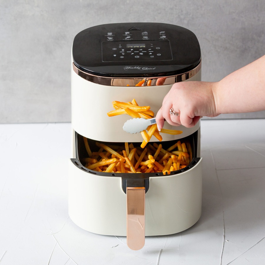 Healthy Choice 7L Digital Air Fryer with 8 pre-set Touch-control Cooking Programs - Cream