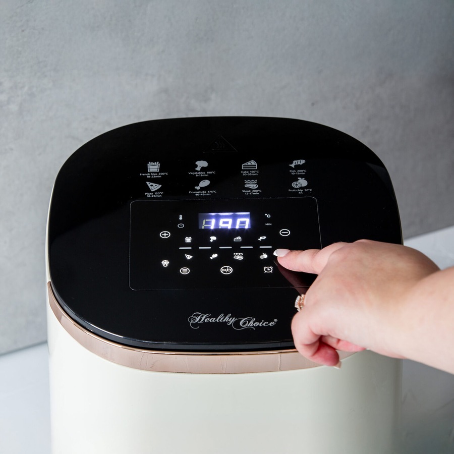 Healthy Choice 7L Digital Air Fryer with 8 pre-set Touch-control Cooking Programs - Cream