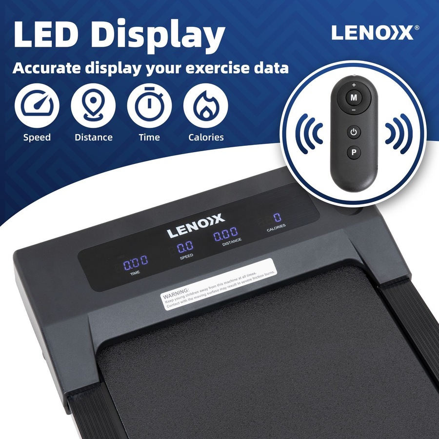 Lenoxx 1.5 HP 52cm Electric Walking Pad Treadmill with Remote Control and Display Screen