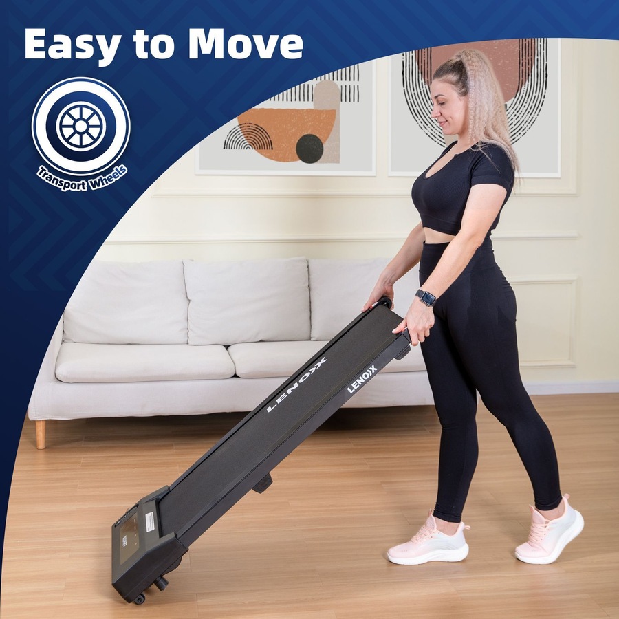 Lenoxx 1.5 HP 52cm Electric Walking Pad Treadmill with Remote Control and Display Screen