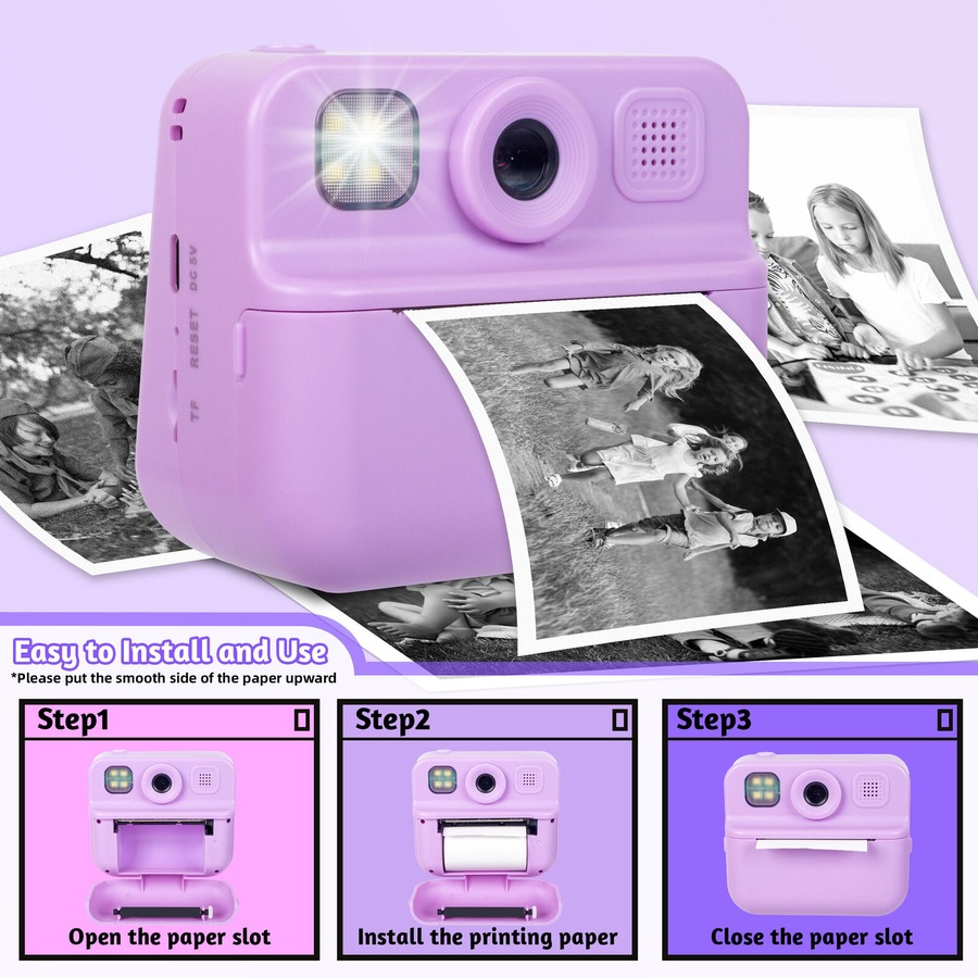 Lenoxx Kids 48MP Instant Print Camera with Dual Lens and 1080P HD Video