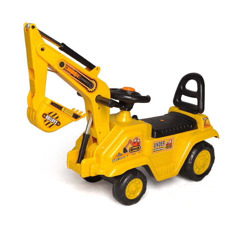 Lenoxx Ride-on Children's Excavator (Yellow) w/ Dual Operation Levers to Scoop