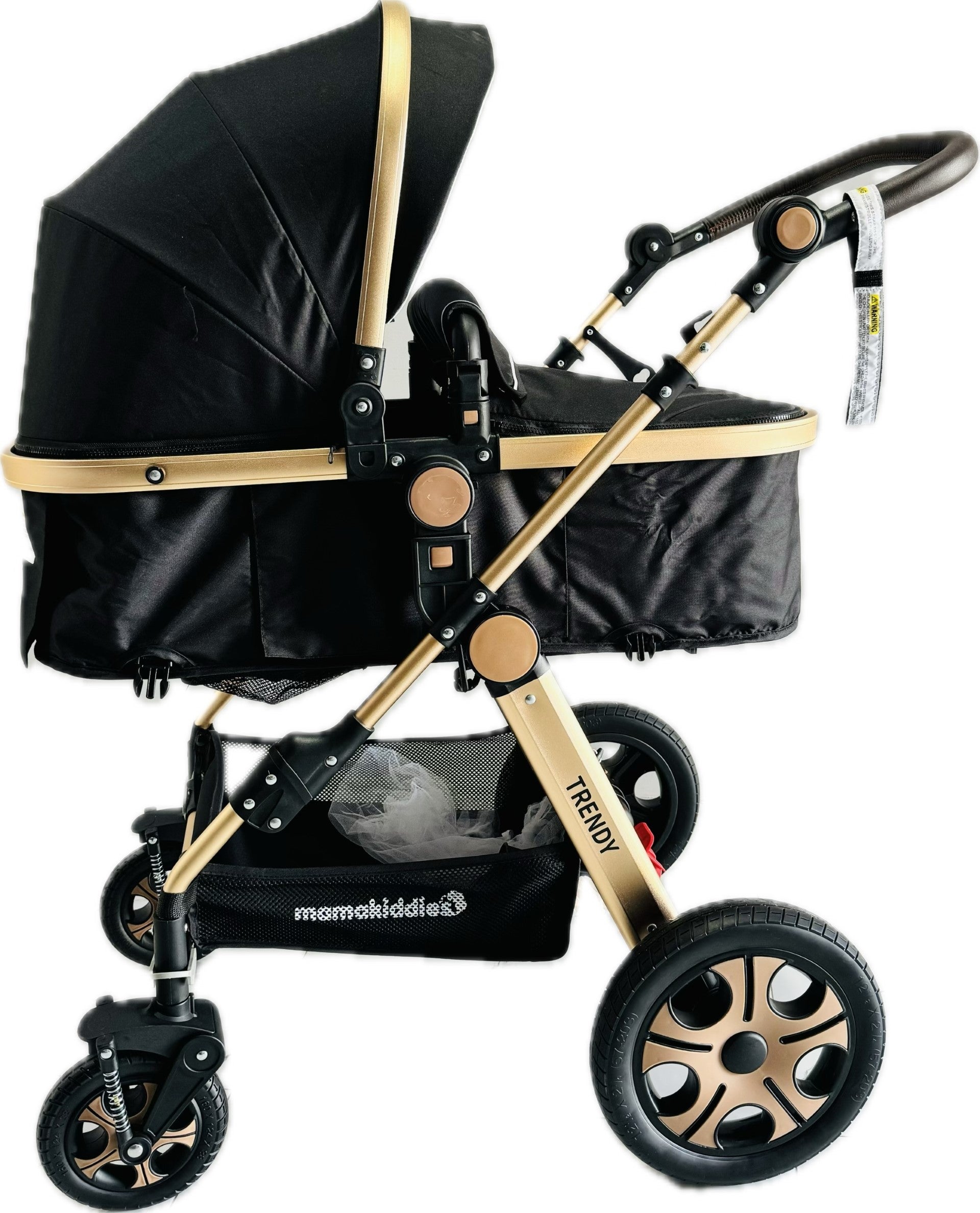 Trendy Gold Black Aluminium Alloy 2in1 Baby Pram Baby Stroller Jogger Push chair