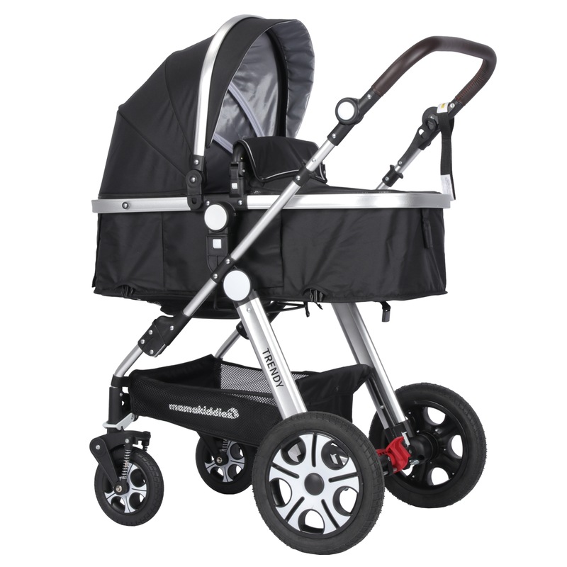 Buy Mamakiddies Double Baby Pram Twin Stroller Tandem in Grey Black