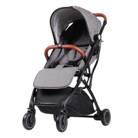 Mamakiddies Grey Black AULA Light Weight Travel Pram Baby Stroller Compact Cabin Size Baby 7 Kg Black Grey