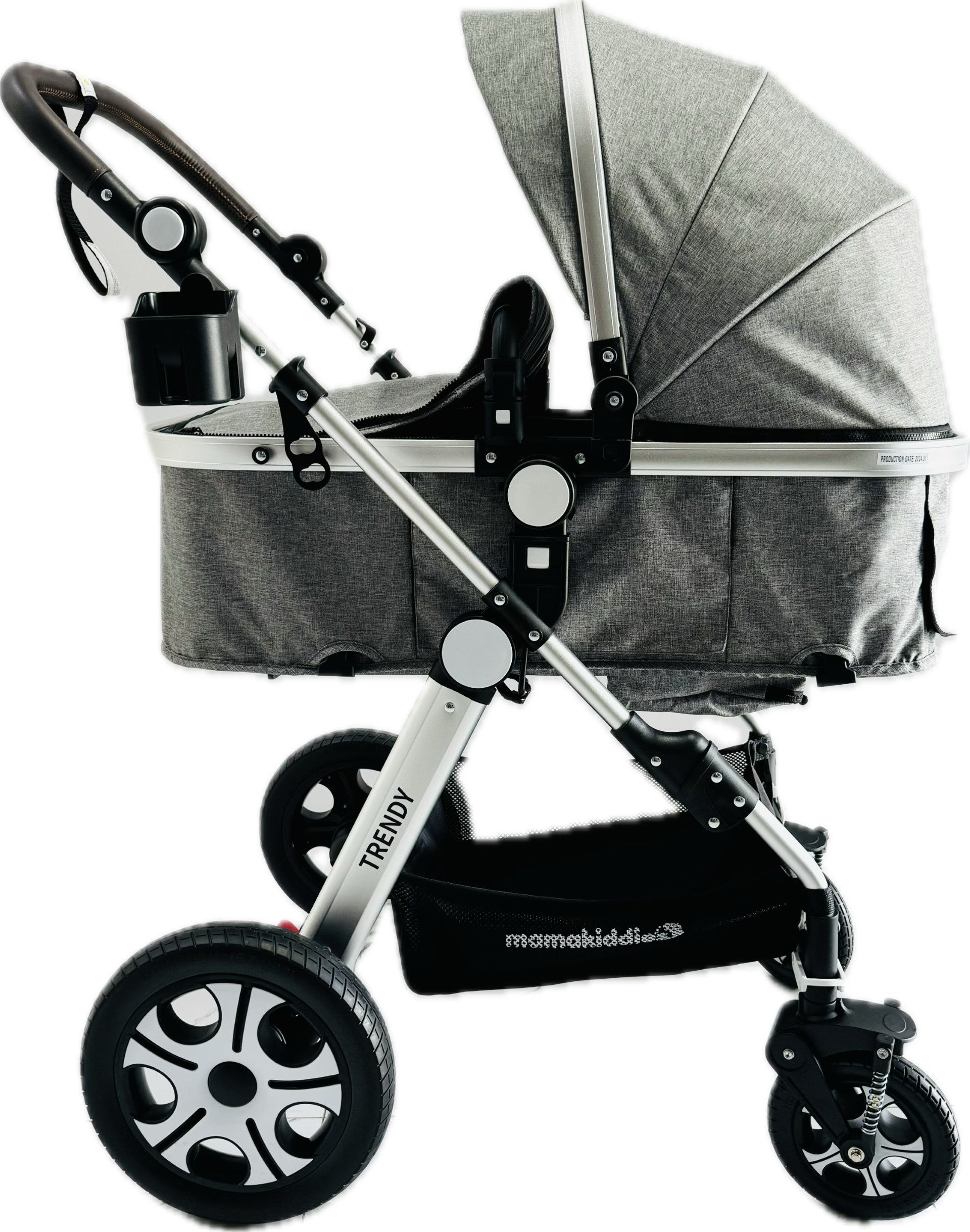 Trendy Grey Aluminium Alloy 2in1 Baby Pram Baby Stroller Jogger Push chair