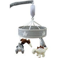 Mamakiddies World of Dinosaur Baby Cot Mobile Set Musical Soft Animals Hanging Rattle Toys Mute Spin Motor Nursery Sleeping Machine for Infant 0 3 6 9 Months Newborn Toddler Gifts