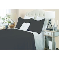 Single Size Cotton Quilt Cover Set Charcoal 1500TC