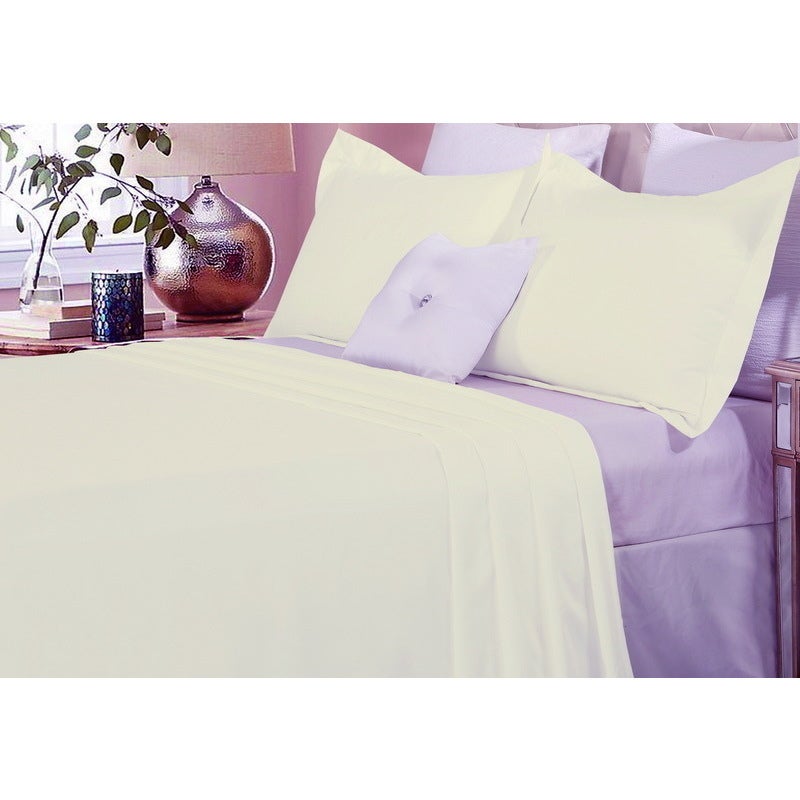 Double Size Cotton Quilt Cover Set in Ivory 1500TC