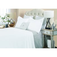 Double Size Cotton Quilt Cover Set in White 1500TC