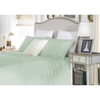 King Cotton Fitted Bed Sheet Set in Cloud 1500TC