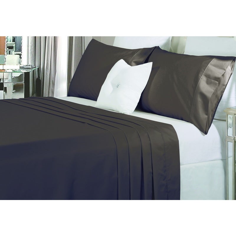Queen Cotton Fitted Bed Sheet Set Charcoal 1500TC
