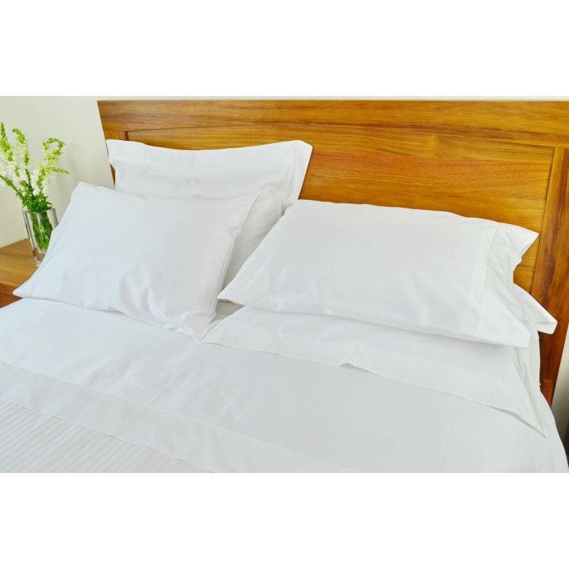 1250 TC White Double Bed Sheet Sets w/ Pure Cotton