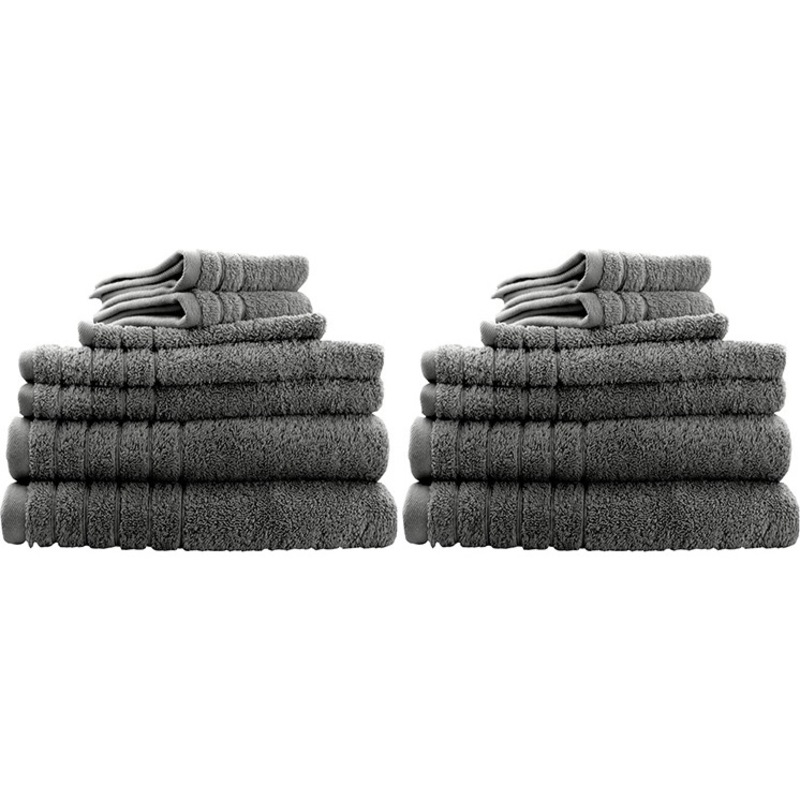 Buy 14pc Soft Egyptian Cotton Bath Towel Set Charcoal MyDeal