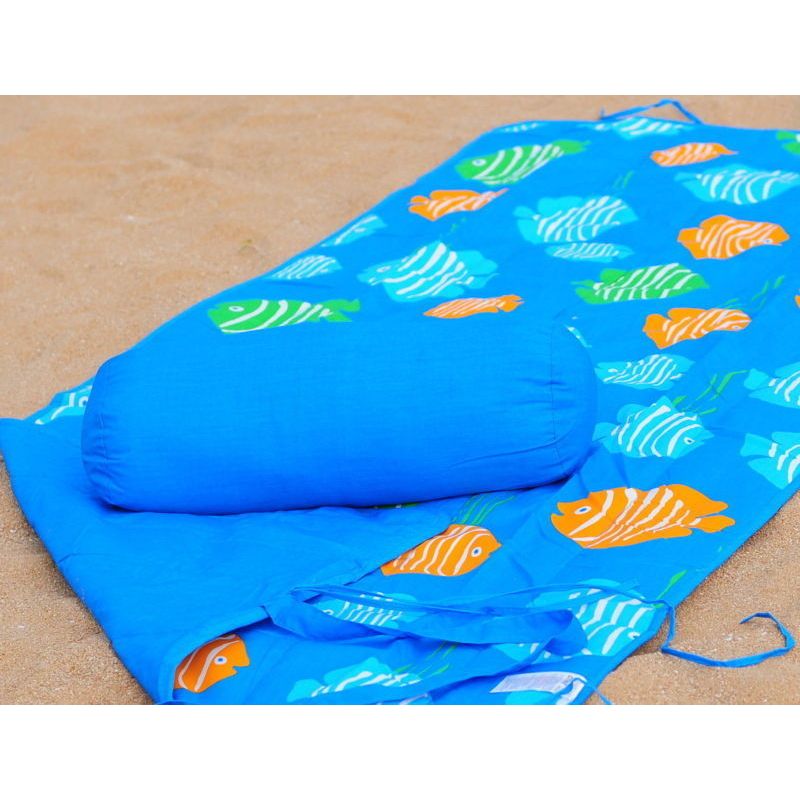 Roll-Up Reversible Beach Mat with Pillow
