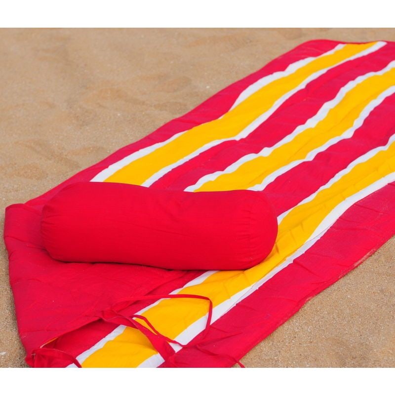 Buy Roll Up Reversible Beach Mat With Pillow Mydeal